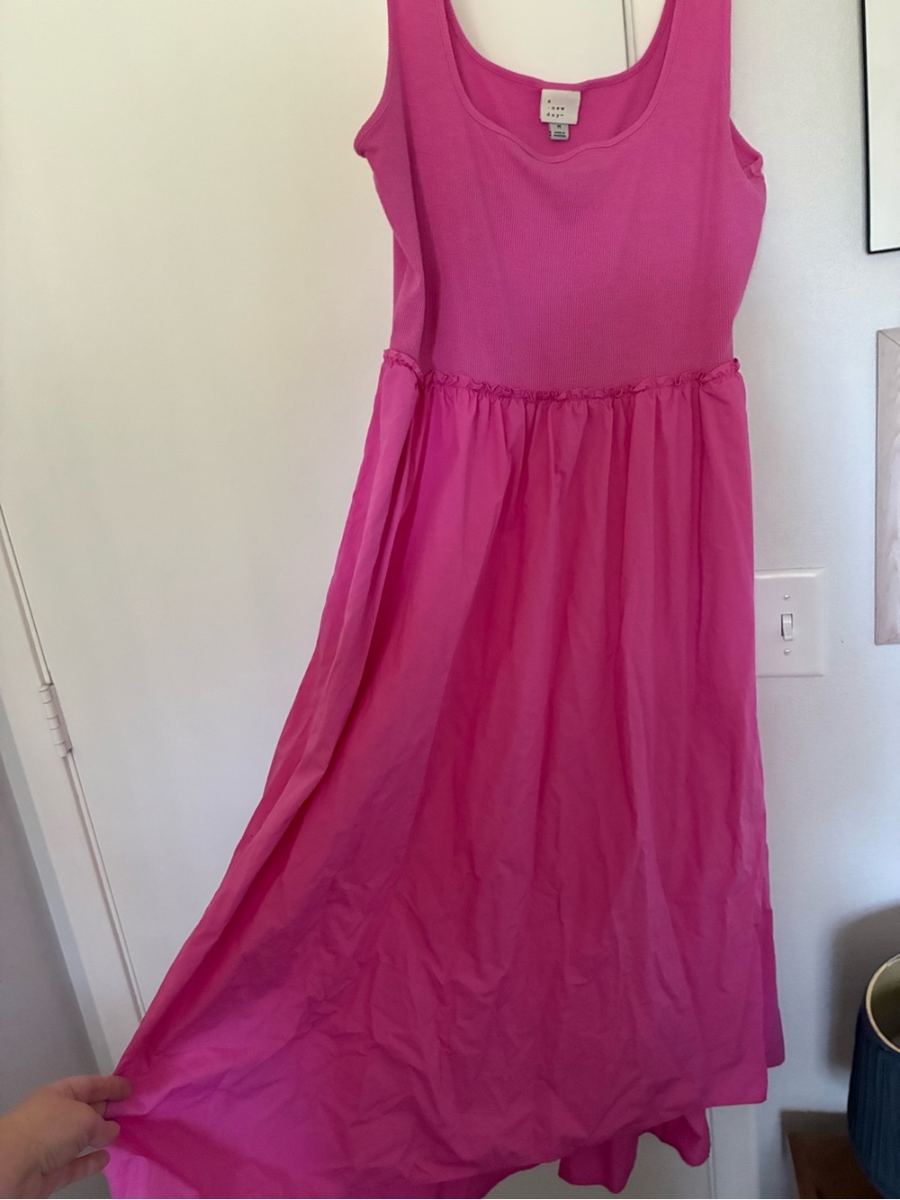 a new day Hot Pink Ribbed Tank Dress